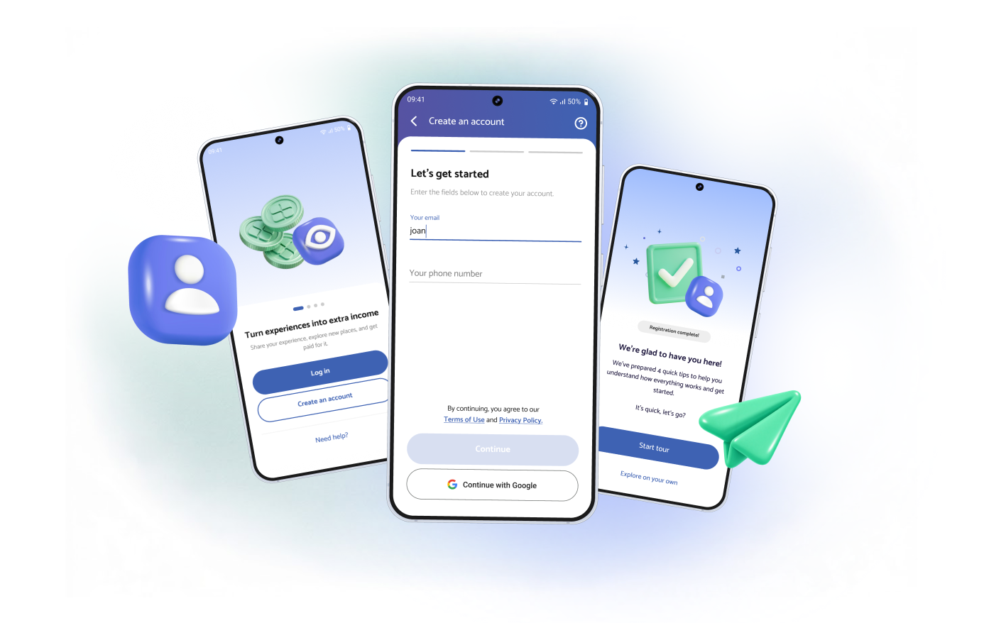 Onboarding revamp screens