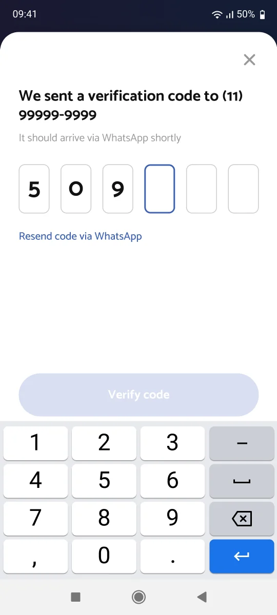 Screen 07: Phase 1 - Phone Validation - Typing