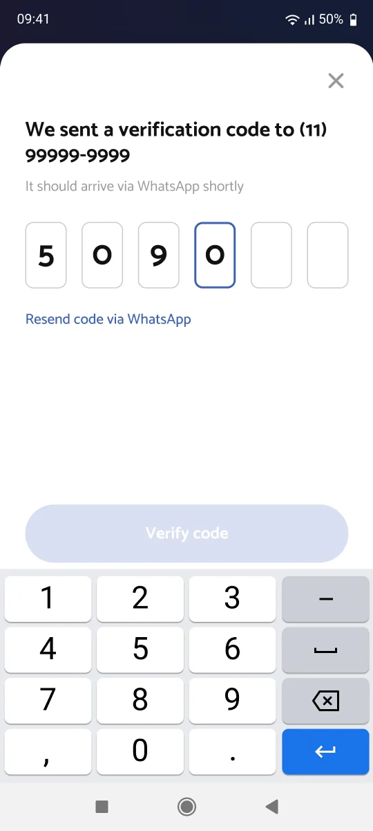 Screen 08: Phase 1 - Phone Validation - Typing
