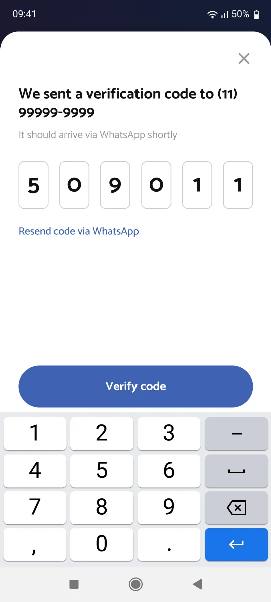 Screen 09: Phase 1 - Phone Validation - Filled