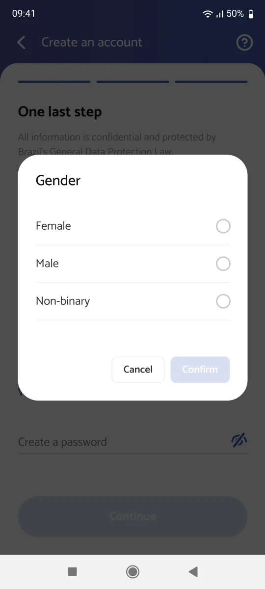 Screen 26: Phase 3 - Gender selection