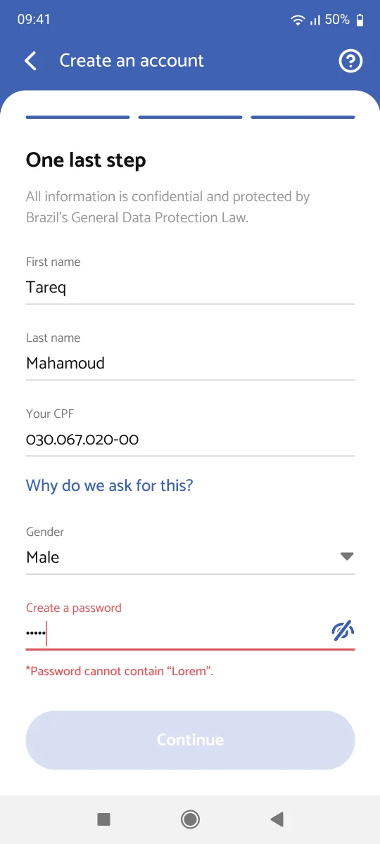 Screen 34: Phase 3 - Password Error